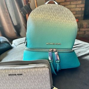 Michael Kors Rhea Ombré Backpack and Wallet